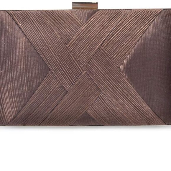 Women’s Satin Evening Clutch Bag Party Wedding Purse with Detachable Chain - Picture 9 of 9